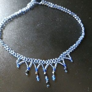 Blue Beaded Choker
